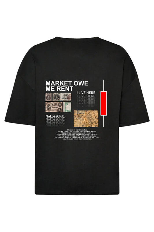 Own The Market Black Oversized Traders T-Shirt